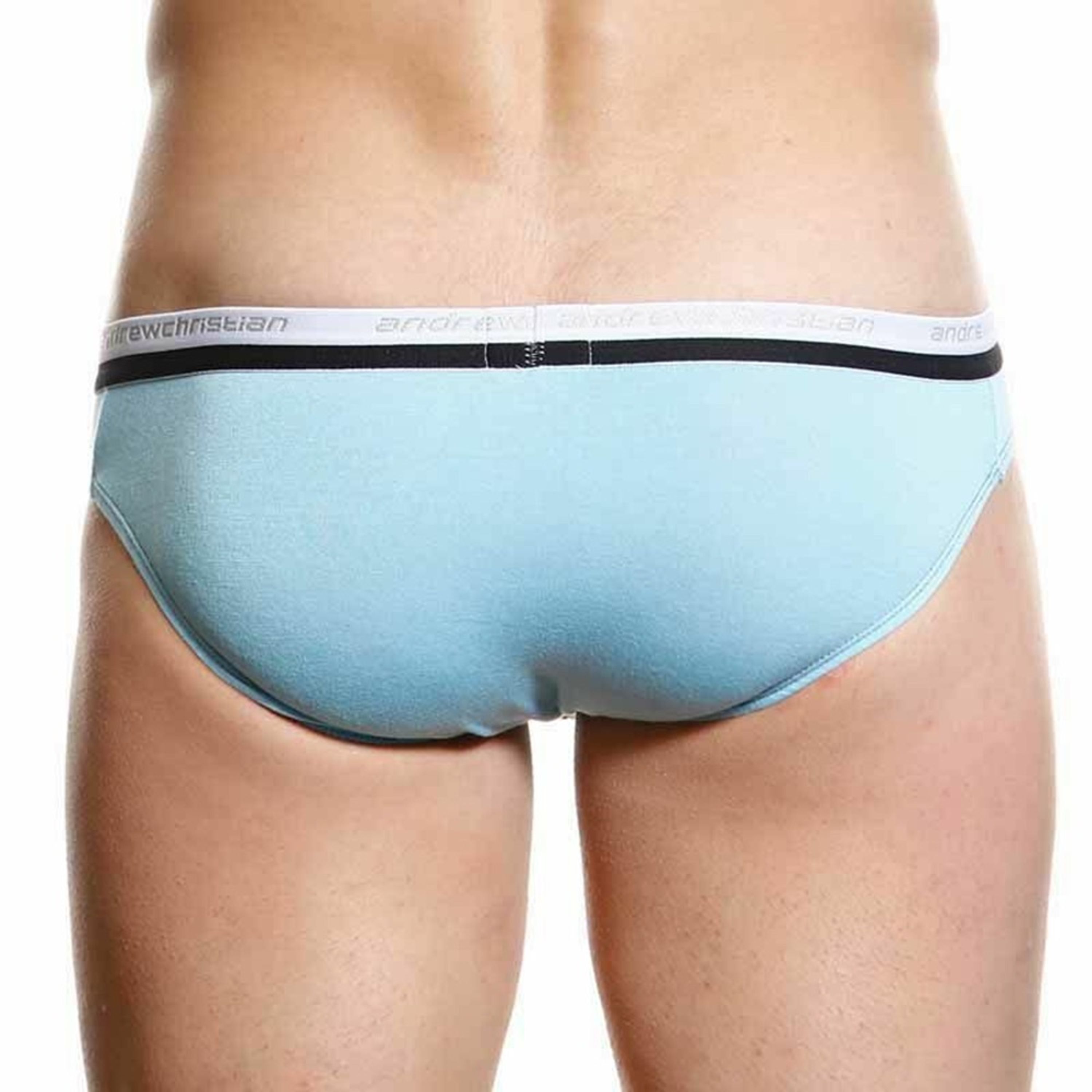 Мужские трусы слипы светло-голубые Andrew Christian V Slim Light Blu фото 4