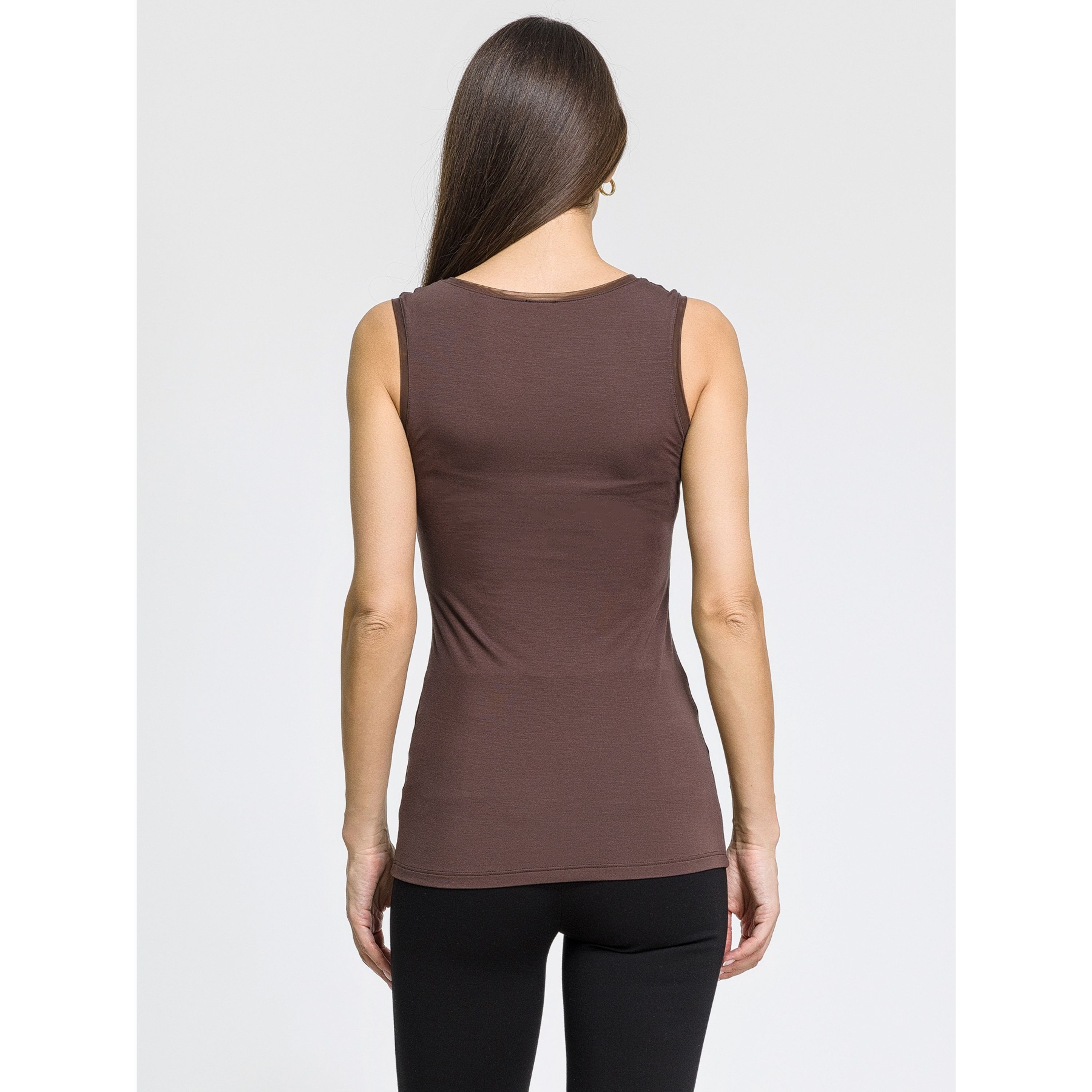 Женская майка коричневая OROBLU Perfect Line VOBT01648 фото 2