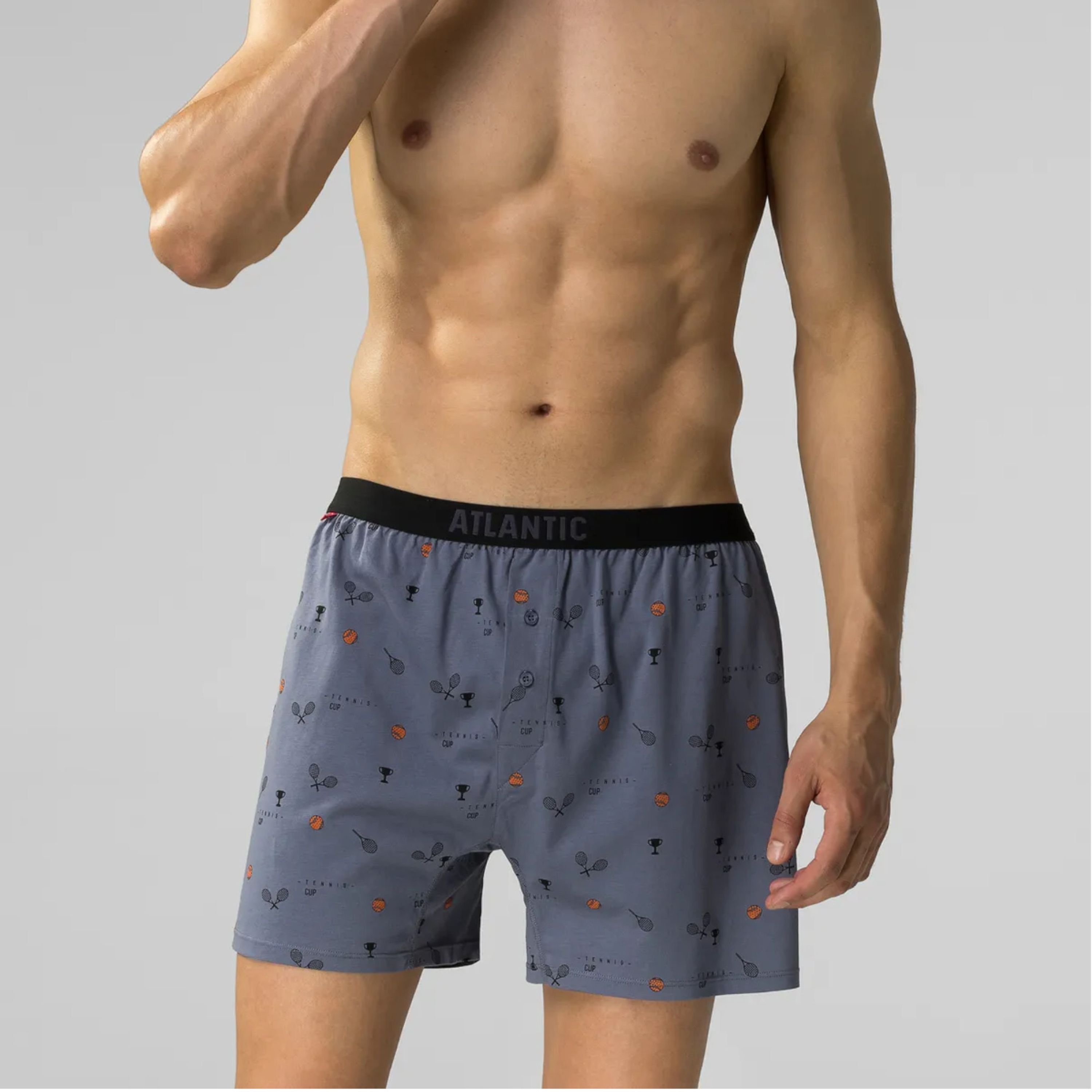 Мужские трусы-шорты (черный + голубой) набор 2 в1 ATLANTIC 2MBX-052 фото 2