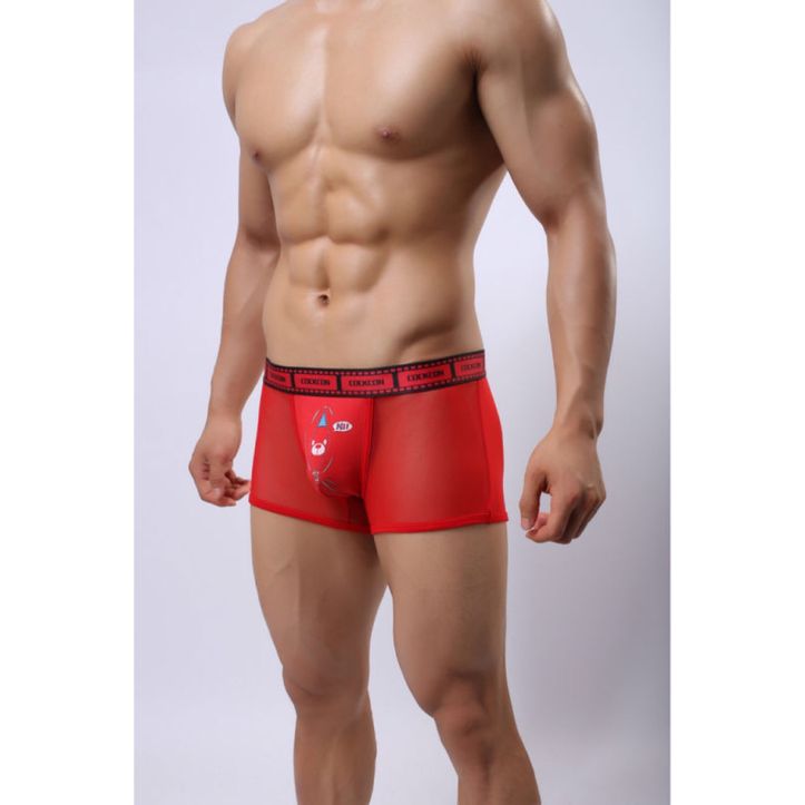 Мужские трусы боксеры красные Cockcon Trunks Red 826  