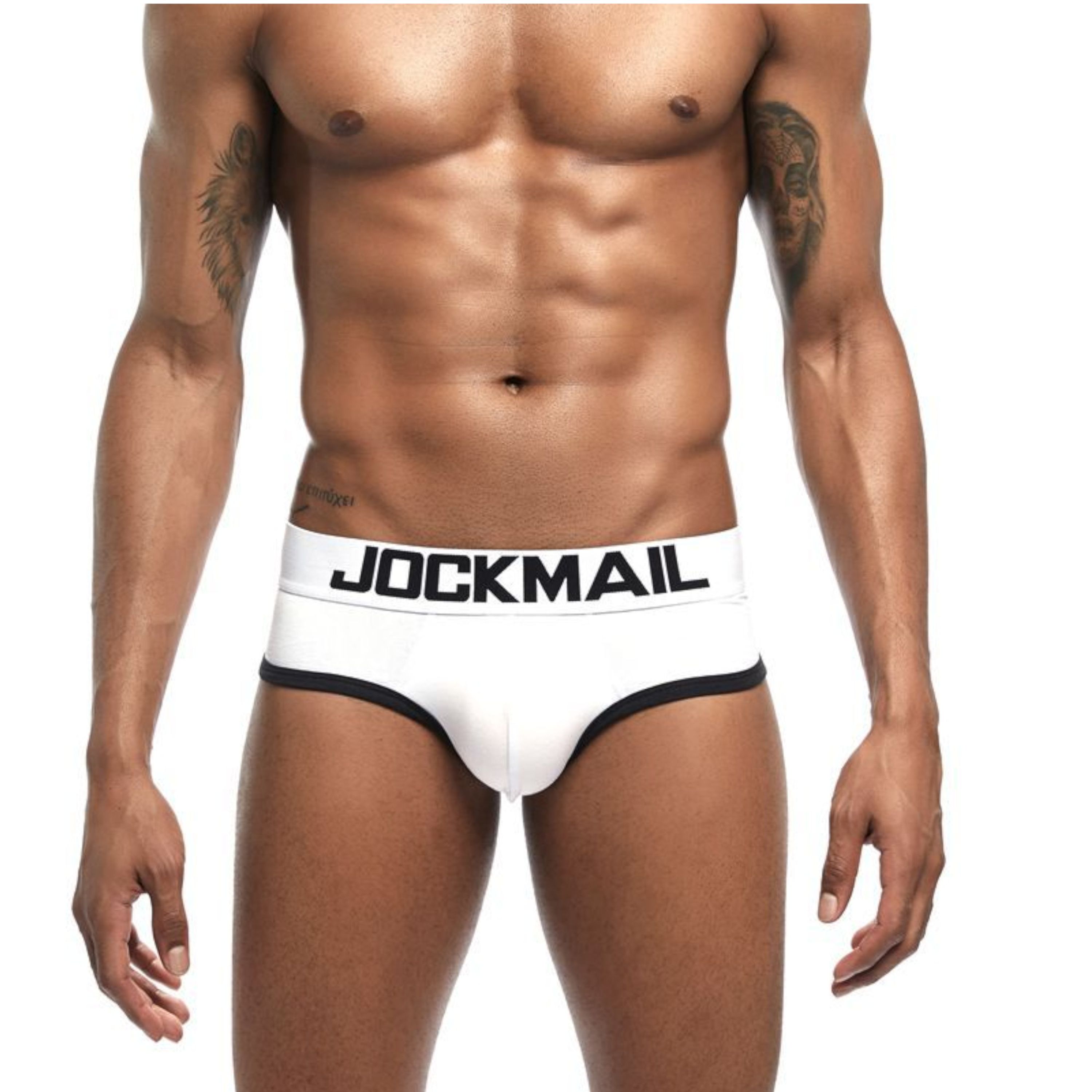Мужские трусы брифы белые с push up JOCKMAIL JM2022-1 фото 1