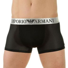 Фото Мужские трусы боксеры черные Emporio Armani в сетку 
