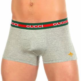 Фото Мужские трусы боксеры серые Gucci Hip Boxer  GG