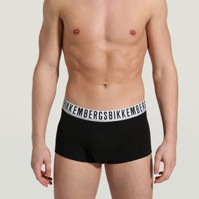 Фото Мужские трусы хипсы набор 3 в 1 черные с белой резинкой Bikkembergs BKK1UTR01TR1111