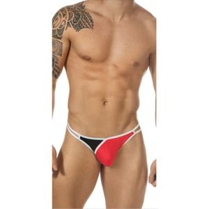 Фото Мужские трусы стринги красные с черной вставкой Romeo Rossi RR1040-8