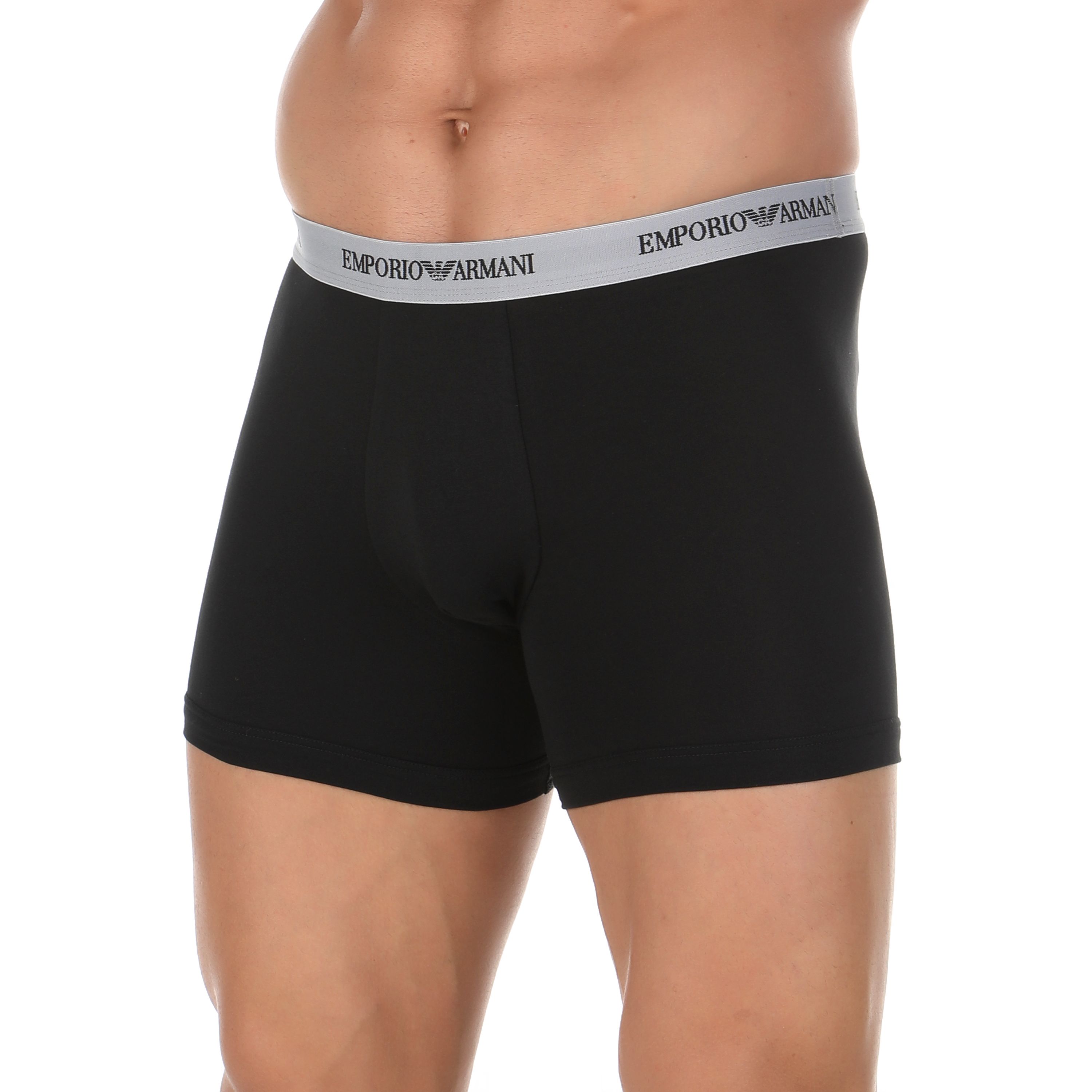 Набор мужских трусов боксеров 2в1 (черные, серые) Emporio Armani 111268_CC717 03320 фото 4
