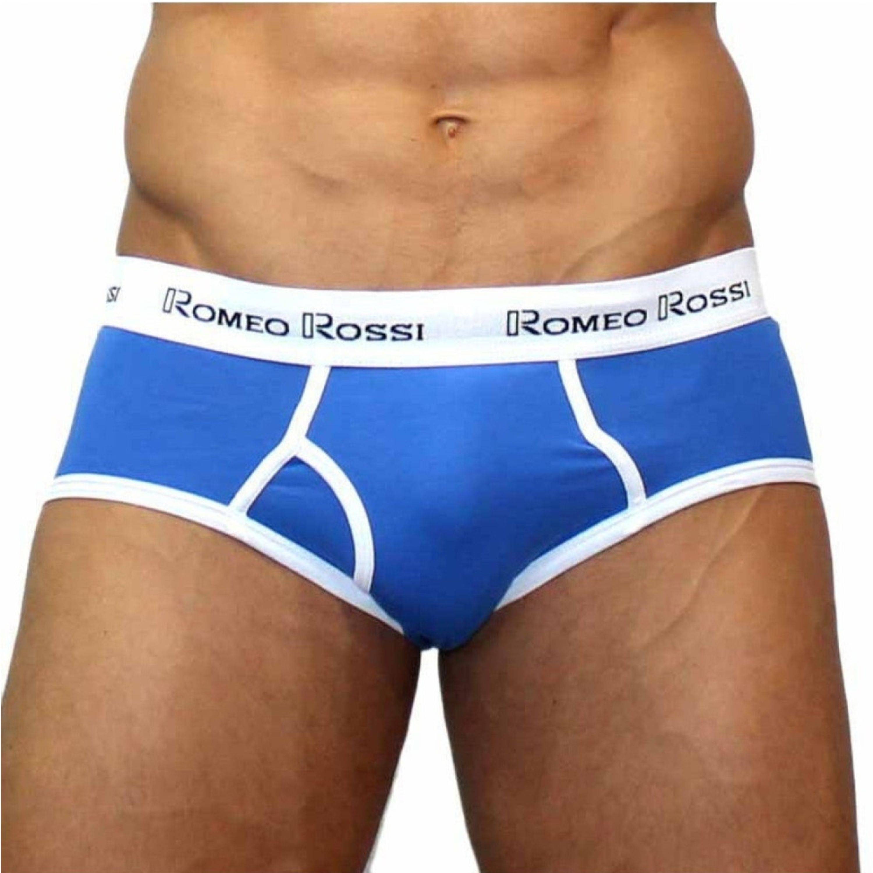 Мужские трусы брифы голубые Romeo Rossi RR366-095 Набор из 5 штук +ПОДАРОК фото 3