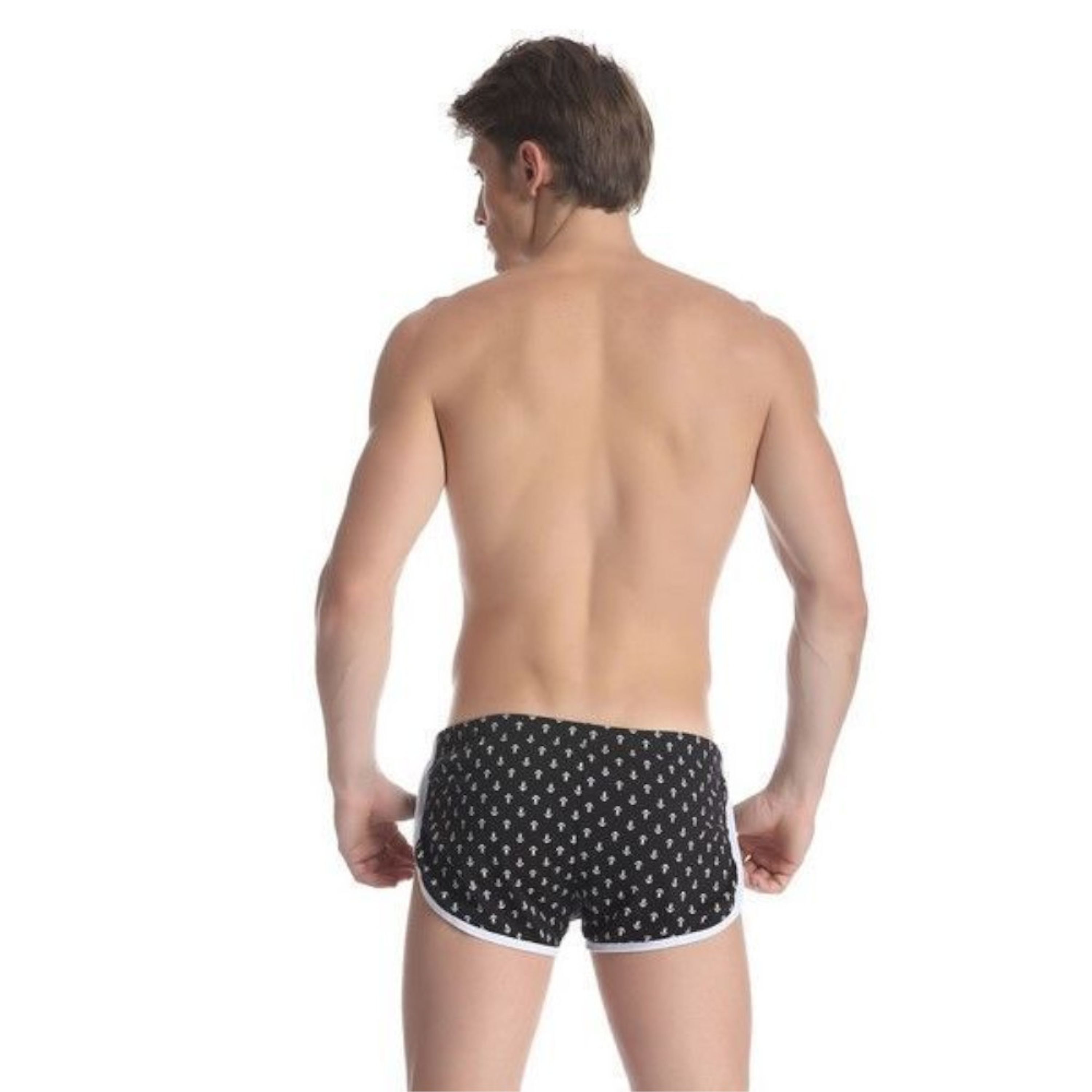 Мужские шорты черные с якорями Gillbro Black Anchor Shorts фото 4