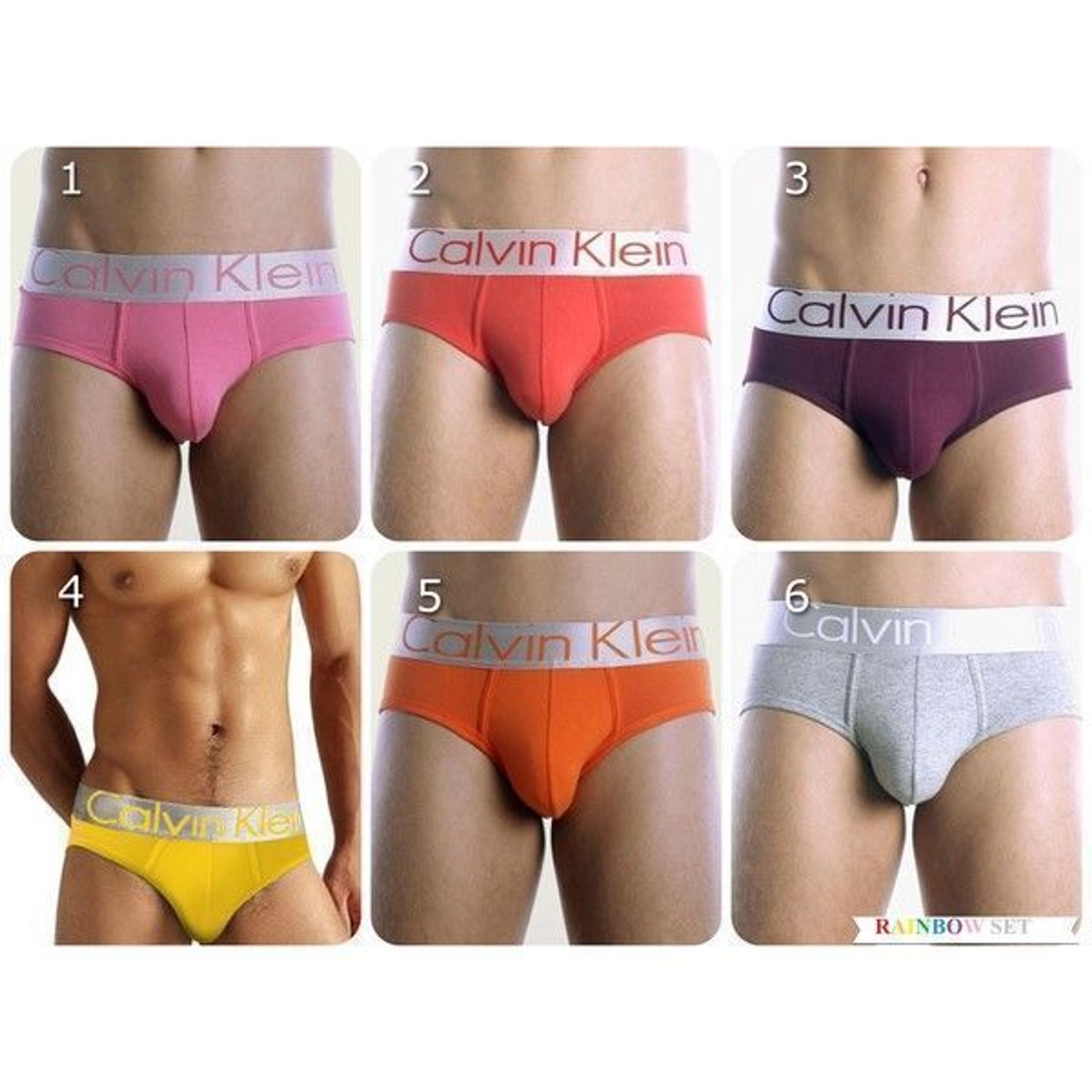Calvin Klein Rainbow Brief Set 5 rustrus