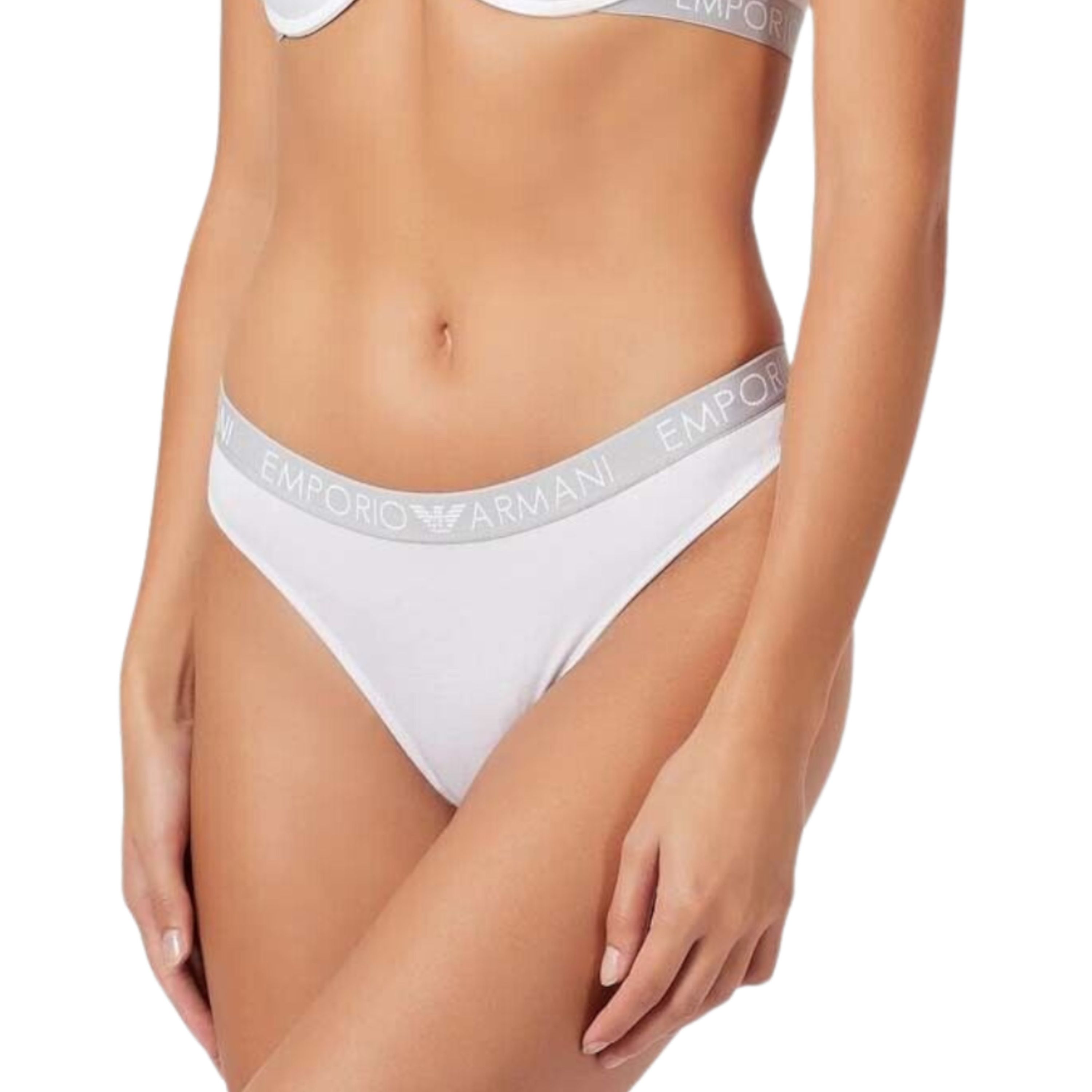 Женские трусы тонги набор из 2 штук (белый, черный) Emporio Armani 163333_CC318 00911 фото 2