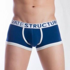 Фото  Мужские трусы хипсы с белым контуром темно-синие Private Structure NOS Spectrum Navy Contour Boxer