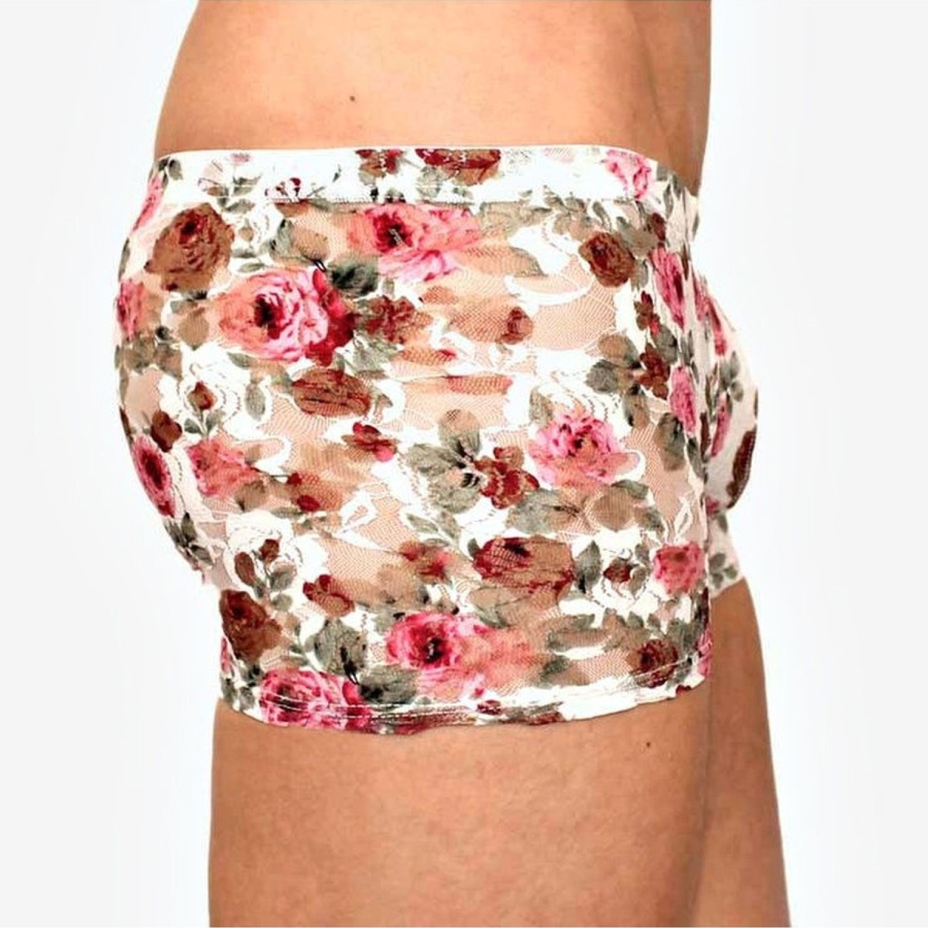 Мужские трусы боксеры белые с розами Romeo Rossi Boxer RR00227 фото 2