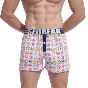 Фото Мужские шорты белые с рисунком Seobean Mens Sport Lounge Shorts
