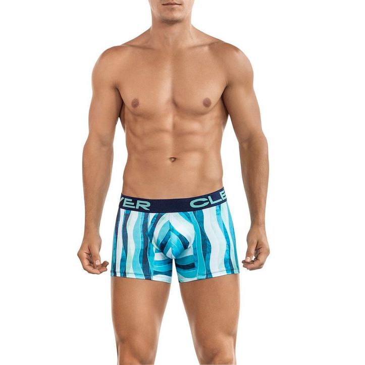 Мужские трусы боксеры бело-голубые Clever Richness Boxer 242710 