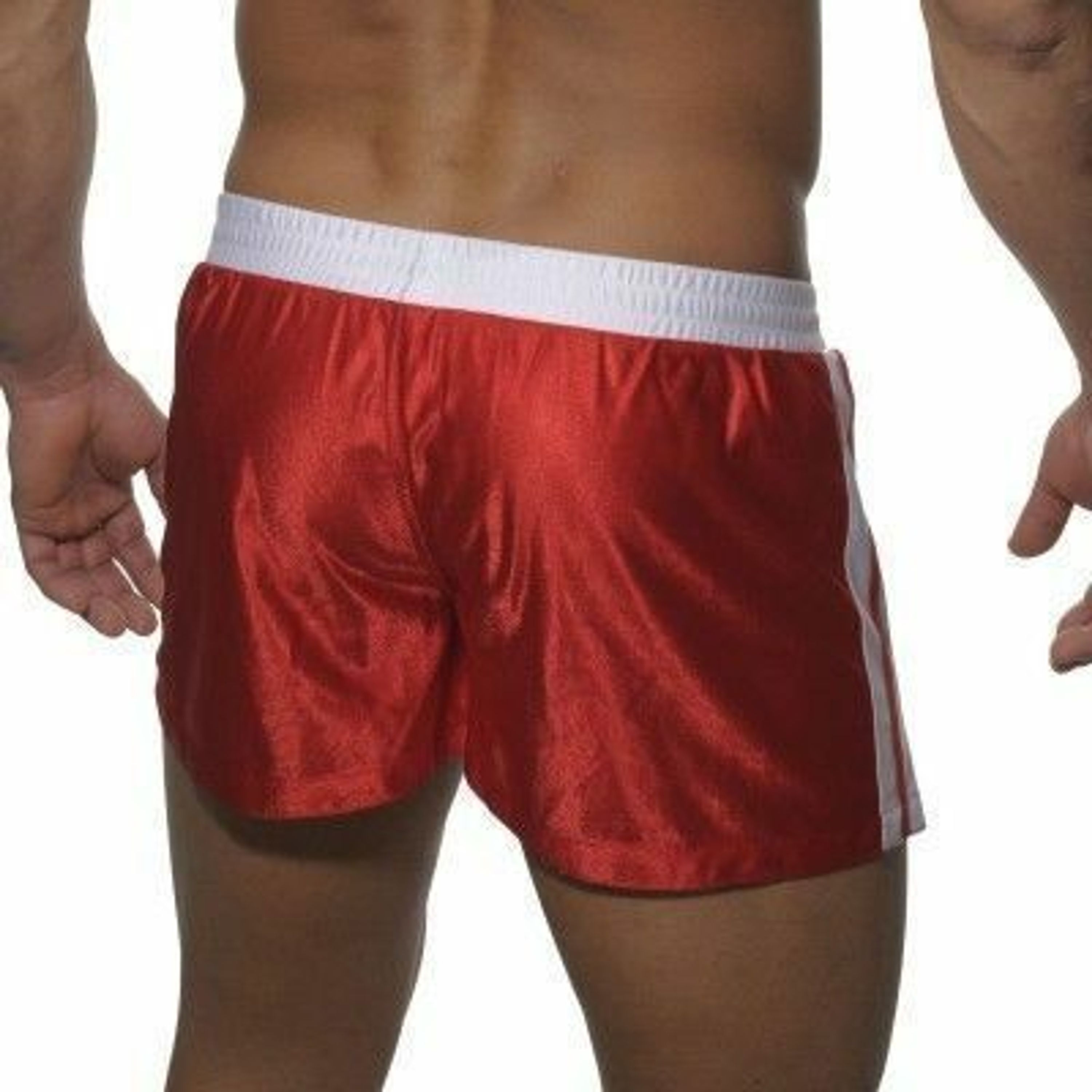 Мужские спортивные шорты красные с белым поясом ES Collection SHORTS RED- WHITE фото 2