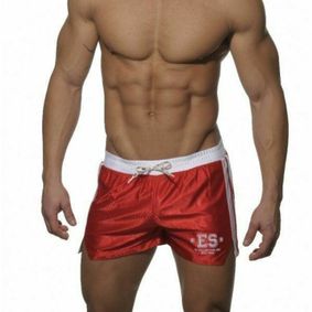 Фото Мужские спортивные шорты красные с белым поясом ES Collection SHORTS RED- WHITE