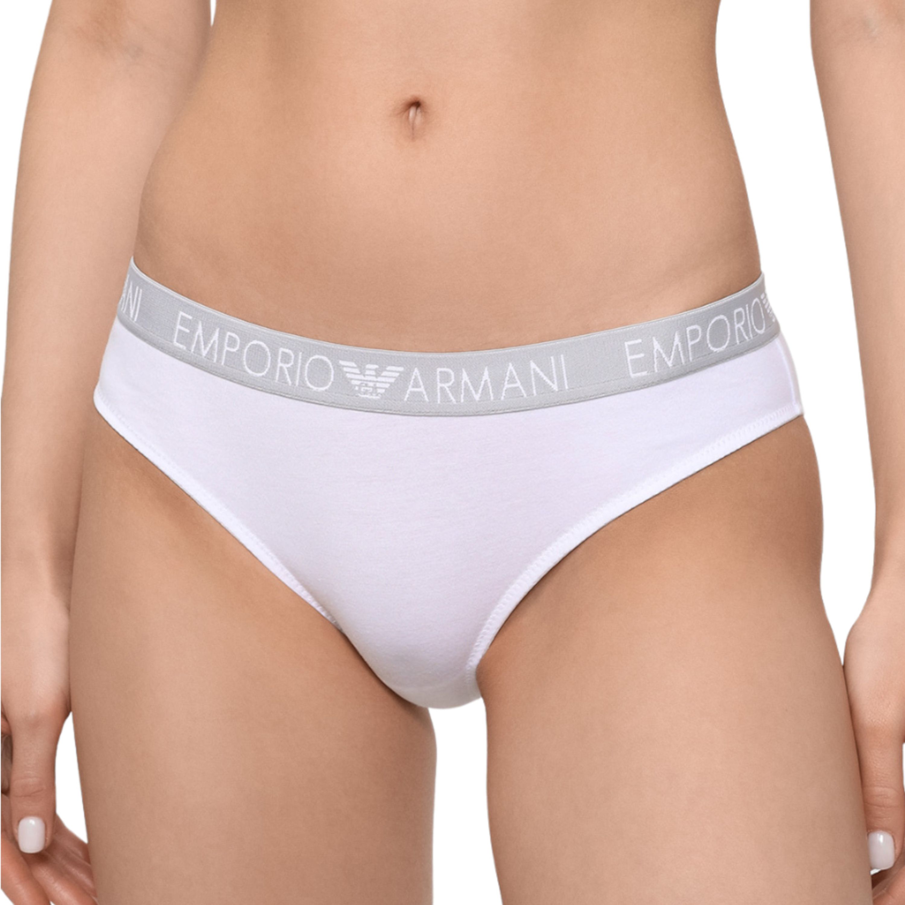Женские трусы бразилиана набор из 2 штук (белый, черный) Emporio Armani 163337_СС318 00911 фото 2
