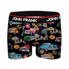 Фото Мужские трусы боксеры черные с принтом JOHN FRANK JFBD211-RETROCAR