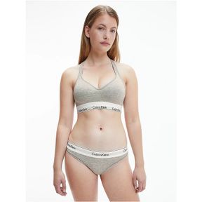 Фото Женский комплект: топ+стринги серый Calvin Klein Women