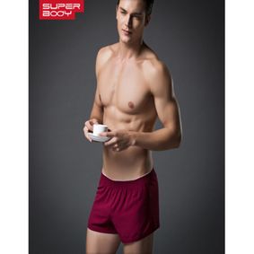 Фото Мужские трусы-шорты бордовые c синими лампасами Superbody Breath Shorts Dark Red