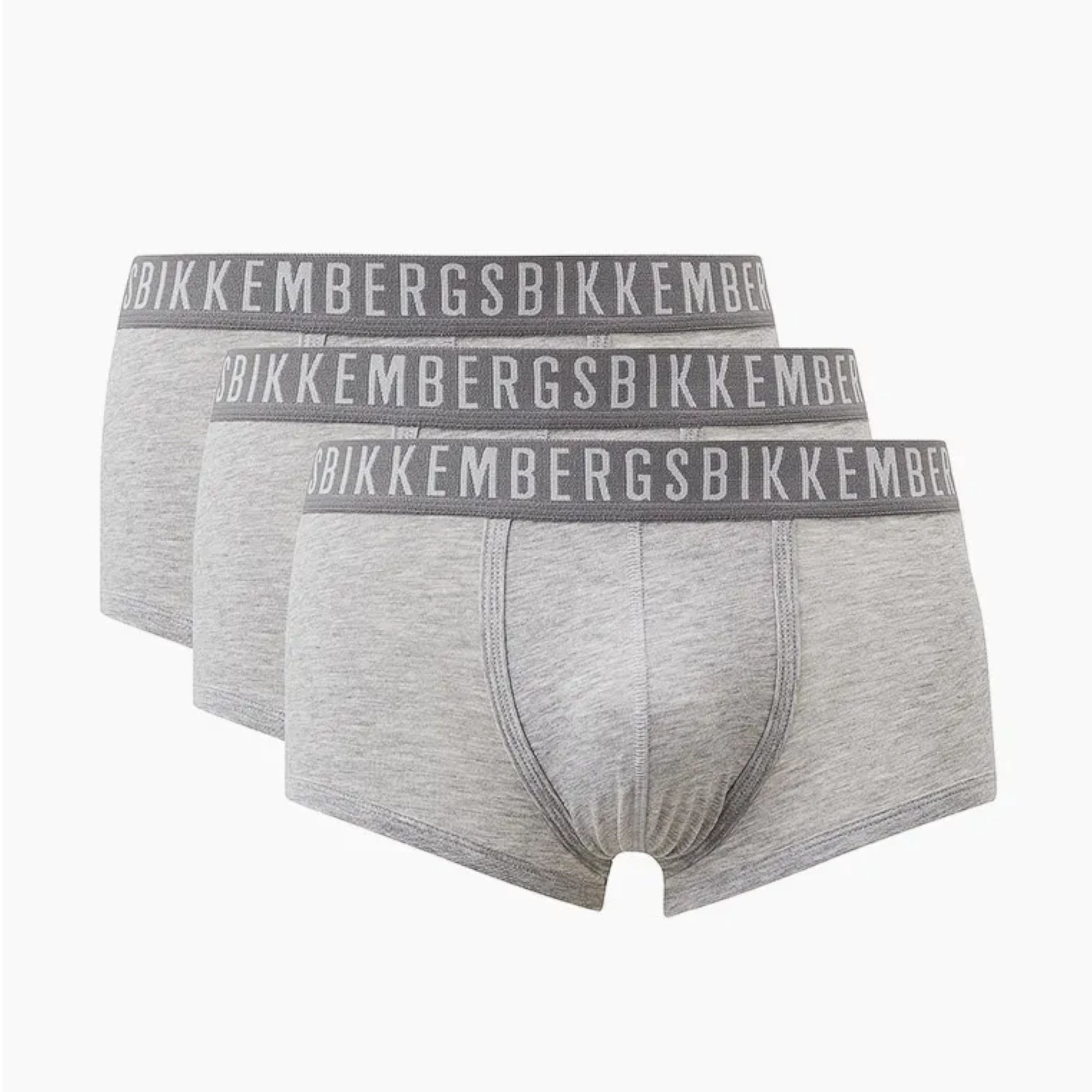 Мужские трусы хипсы серые набор 3 в 1 Bikkembergs CLASSIC BKK1UTR02TR фото 1