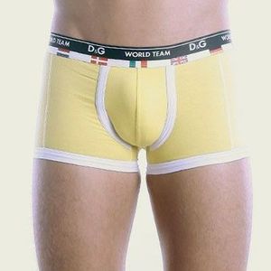 Фото  Мужские трусы боксеры желтые D&G World Team Yellow