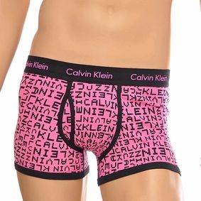 Фото  Мужские трусы боксеры Calvin Klein 365 print   Digital Font Pink