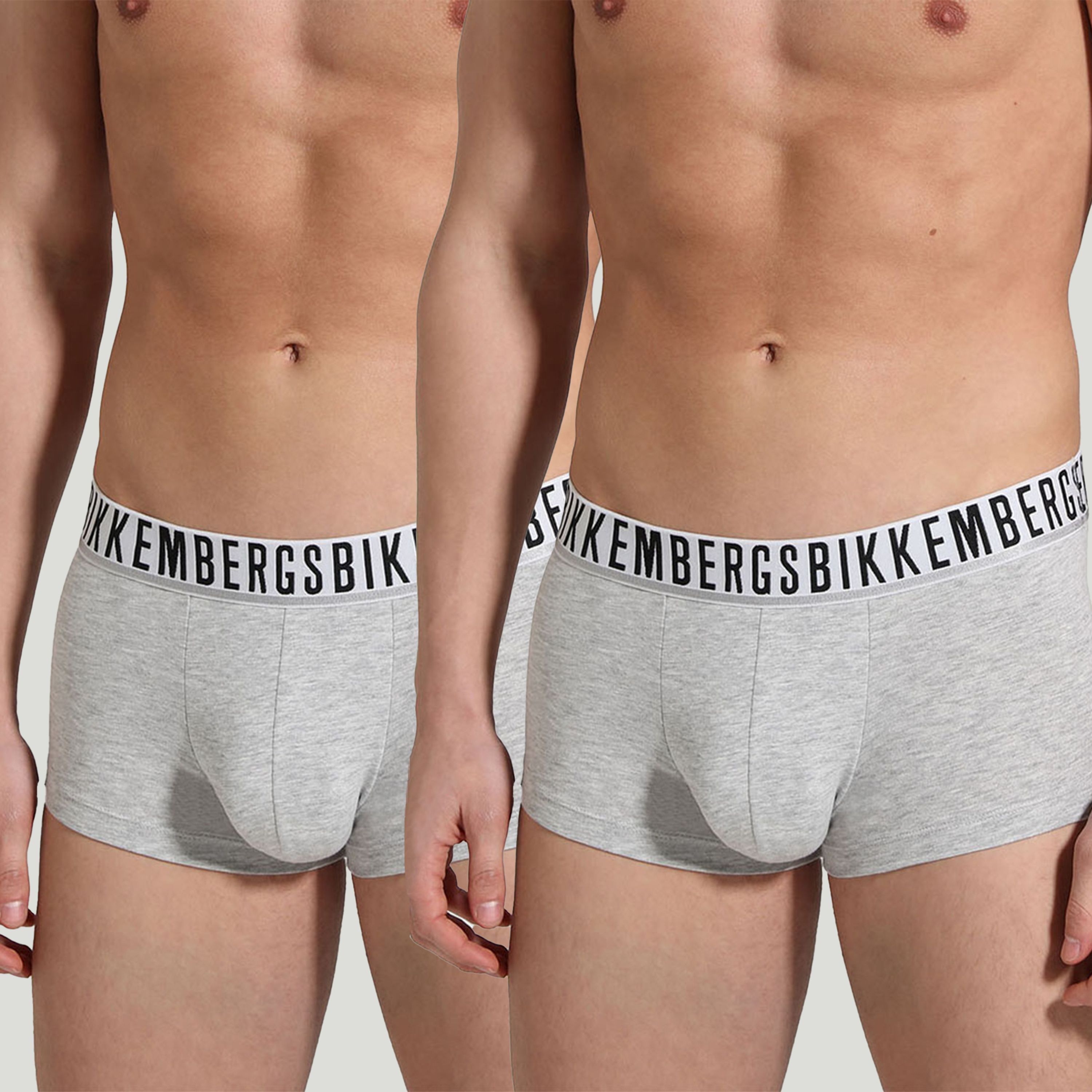 Мужские трусы боксеры серые набор 2в1 Bikkembergs ESSENTIAL BKK1UTR01BI фото 1