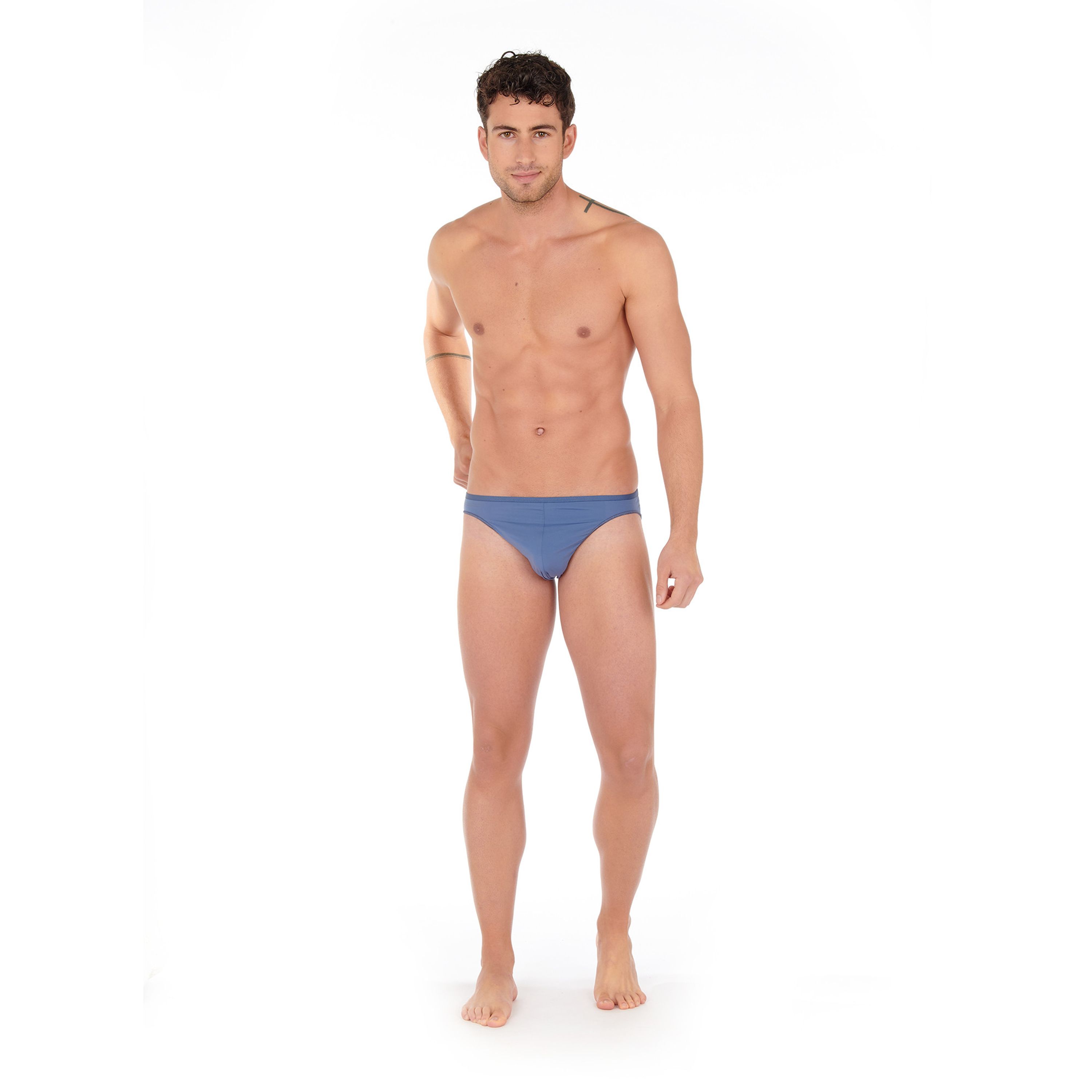 Мужские трусы слипы синие HOM PLUMES Micro Briefs 404756_4000CG фото 4