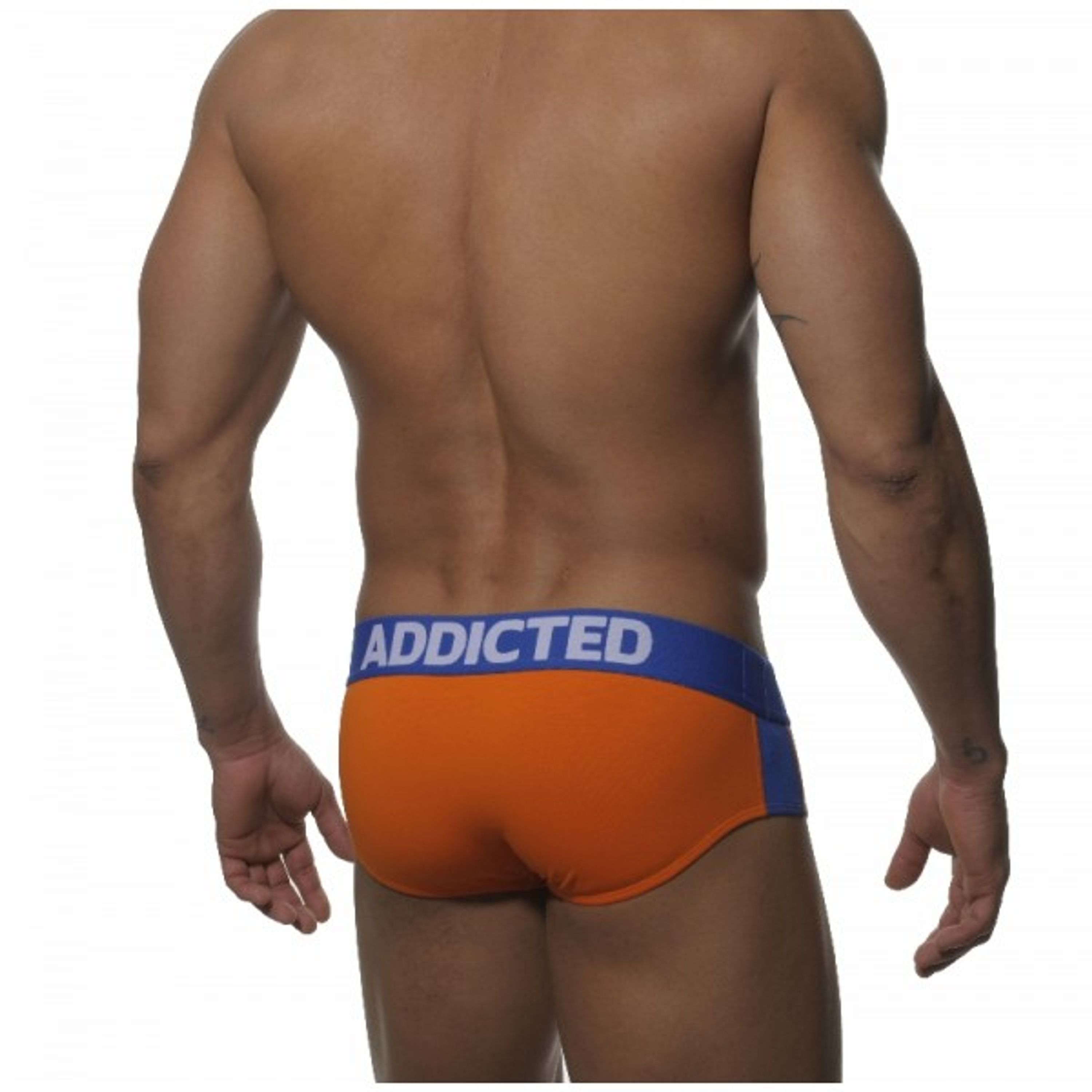 Мужские трусы брифы оранжевые Addicted orange sportive stripes brief H71 фото 3