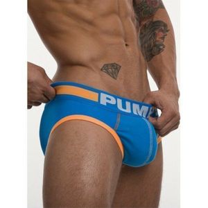 Фото Мужские трусы брифы синие Pump Orange- Blue Brief H69-9