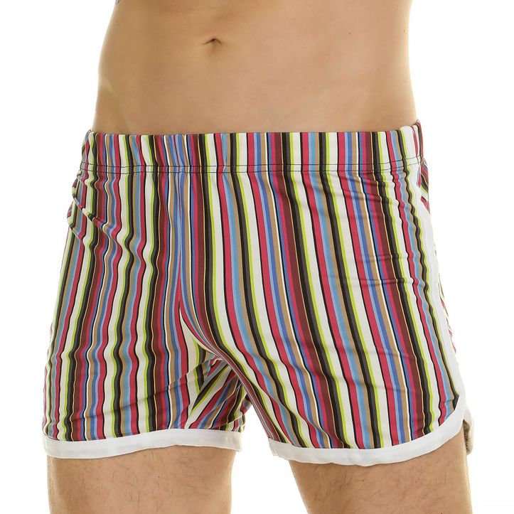 Мужские шорты домашние в разноцветную полоску Van Baam 44779 