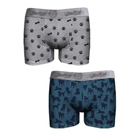 Фото Набор мужских трусов боксеров 2в1 (серые, синие) JOHN FRANK JF2BEF34