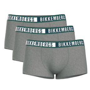 Фото Мужские трусы боксеры серые набор 3в1 Bikkembergs TWICE BKK52UTR29TR