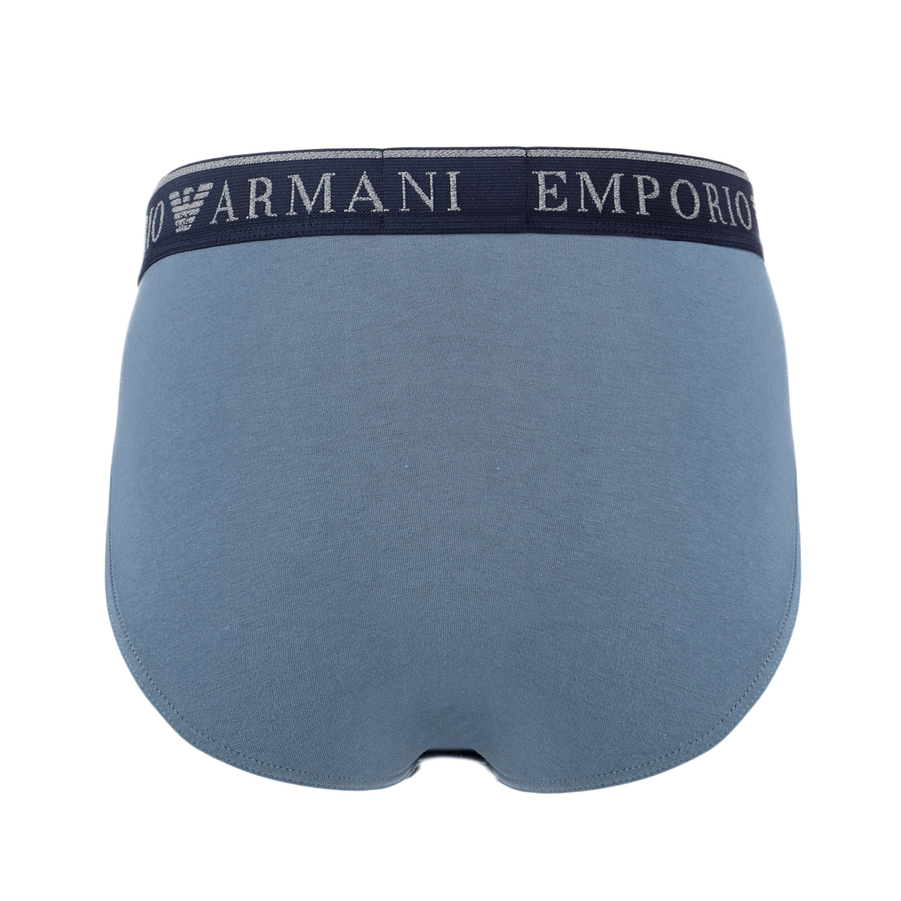 Набор мужских трусов брифов 2в1 (серый, серо-голубой) Emporio Armani 111733_4F720 15349 фото 4
