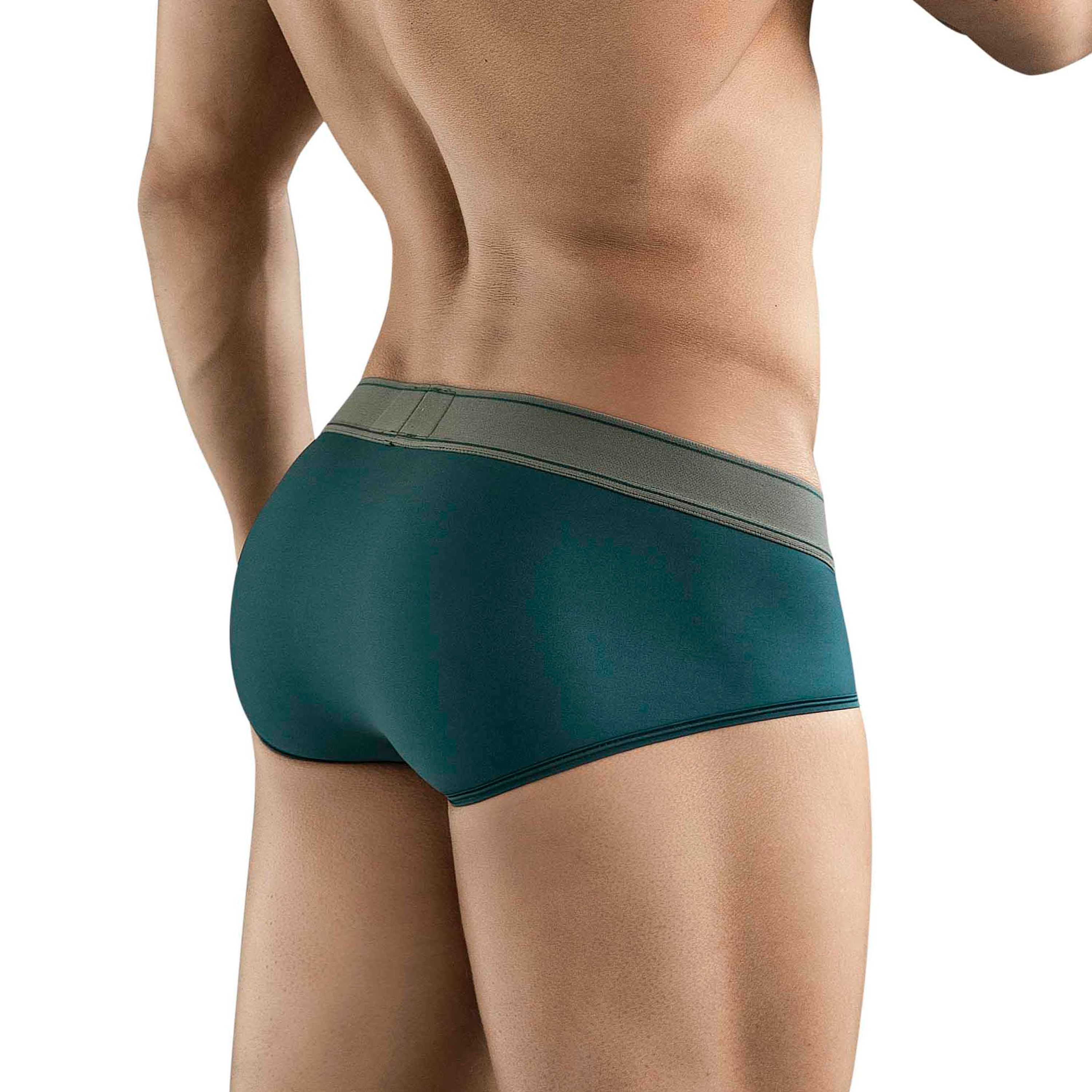 Мужские трусы брифы зеленые Clever Moda NATURA PIPING BRIEF 177910 фото 3