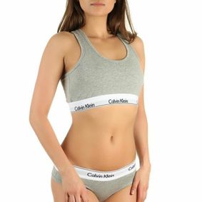 Фото Женский комплект серый топ и стринги Calvin Klein Women Grey
