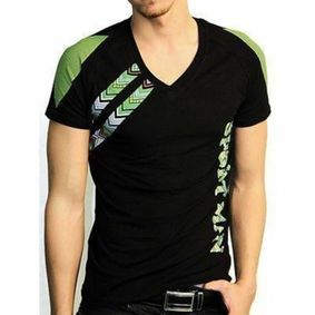 Фото Мужская футболка черная с зеленым принтом Doreanse 2575