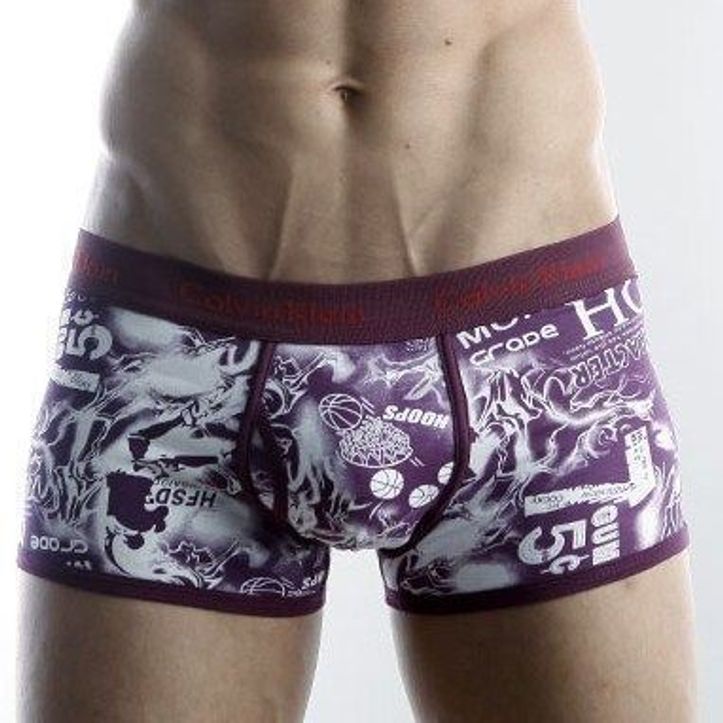  Мужские трусы боксеры Calvin Klein 365 print   Violet Hoops 