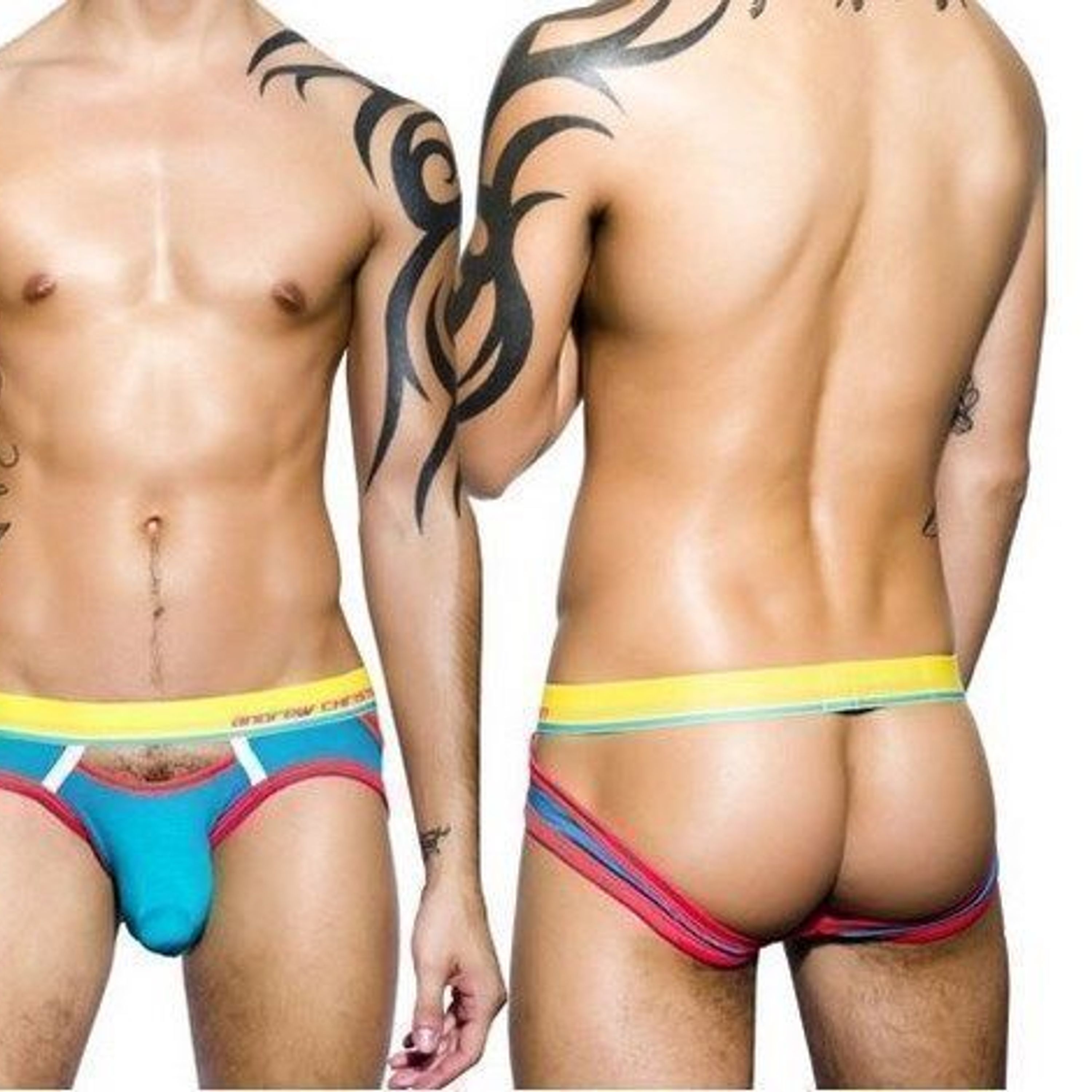 Мужские трусы джоки с вырезом голубые Andrew Christian Bright Jock  AC9564 фото 1