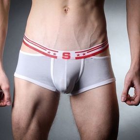 Фото Мужские трусы хипсы с вырезами по бокам серые Seeinner Grey Boxer