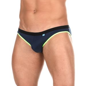 Фото Мужские трусы слипы темно-синие с салатовой окатновкой Van Baam VB50761