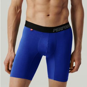 Фото Мужские трусы боксеры удлиненные темно-голубые ATLANTIC Long Performance MH-1181