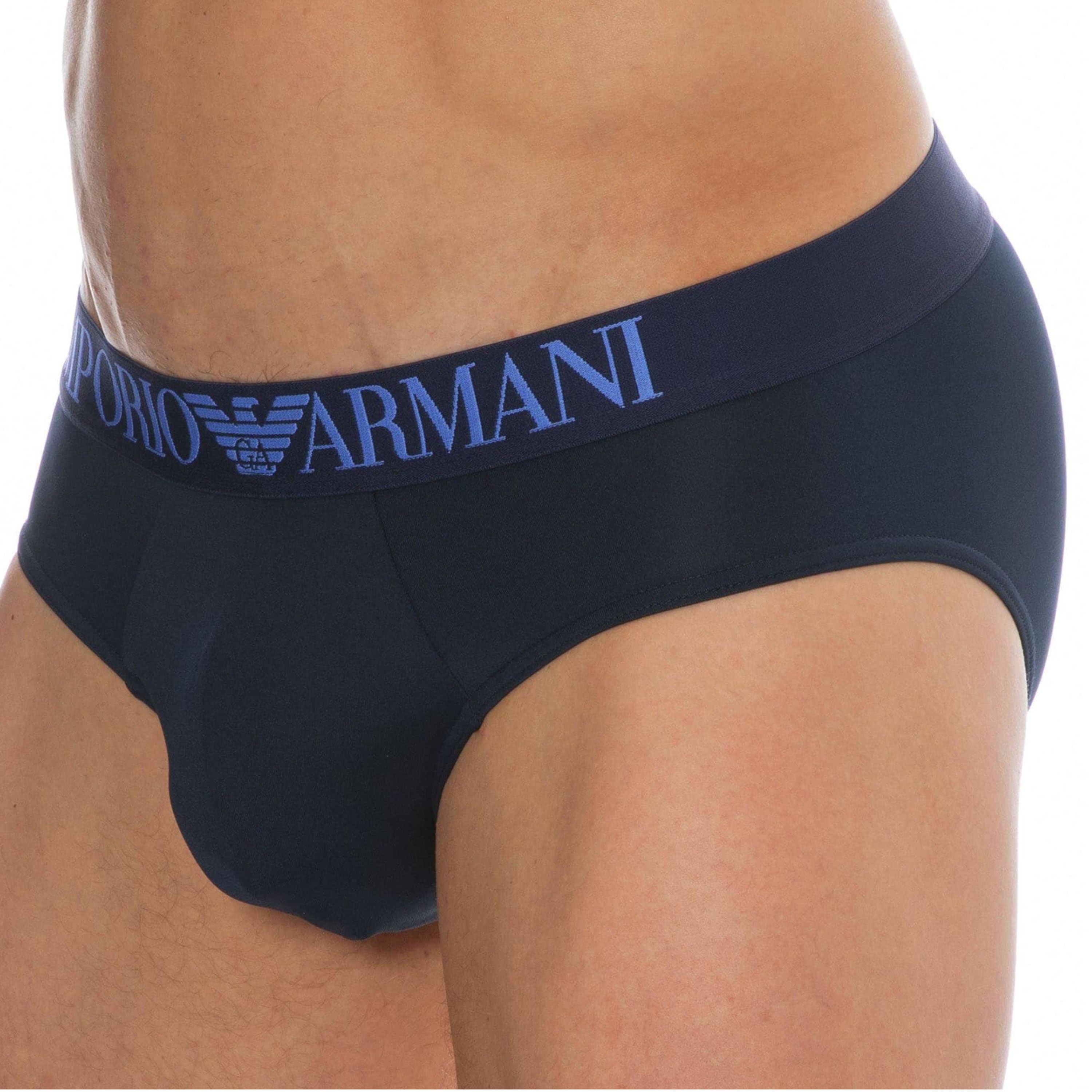 Мужские трусы брифы темно-синие Emporio Armani 110814_4F535 00135 фото 2