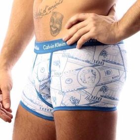 Фото Мужские трусы боксеры Calvin Klein 365 Blue Dollar Print