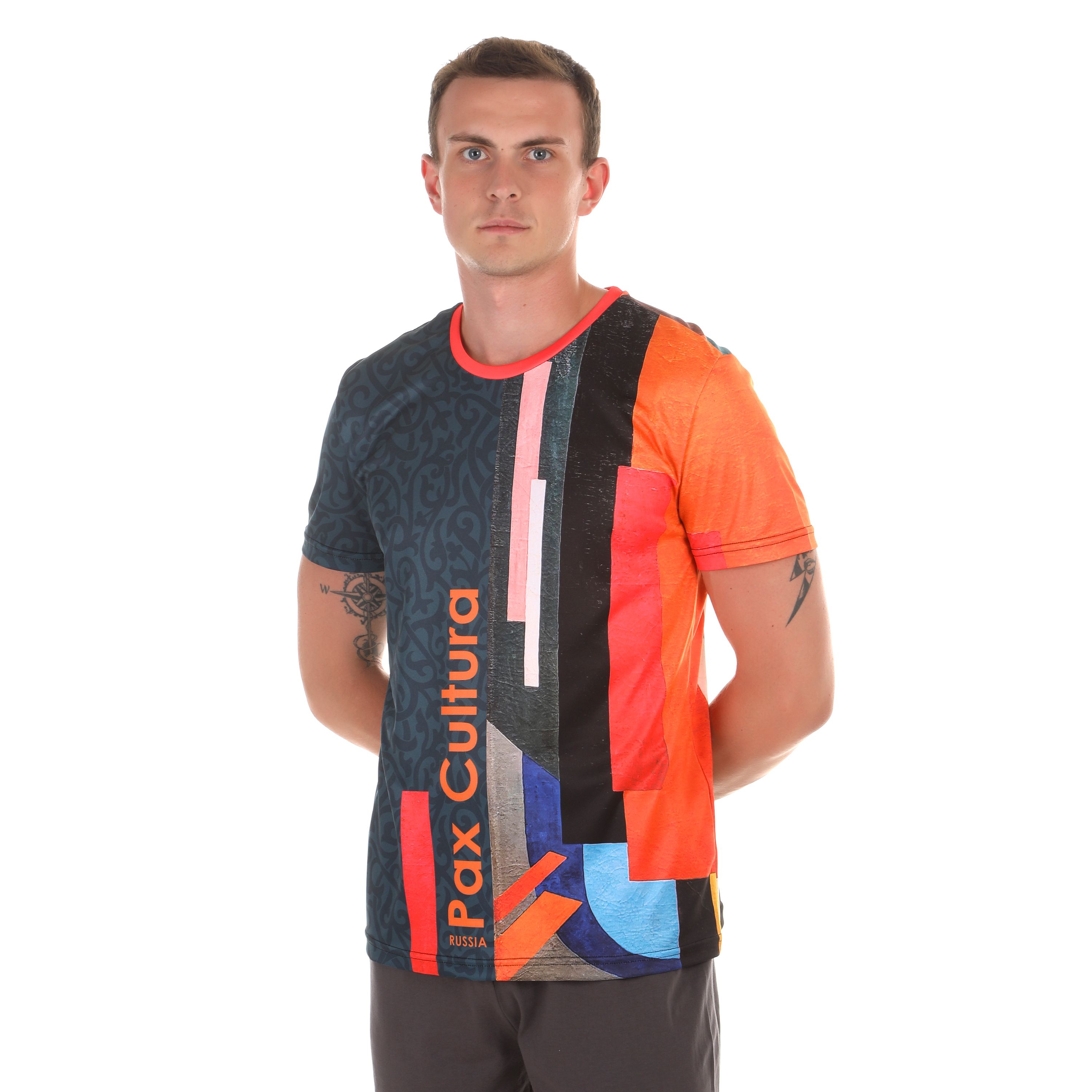 Мужская футболка изумрудная с разноцветным принтом Sesmik by Vlad Sedov VS002/VS0055 фото 1