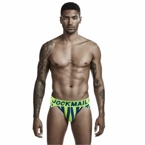 Фото Мужские трусы брифы желтые с вырезами по бокам JOCKMAIL JM2026-13