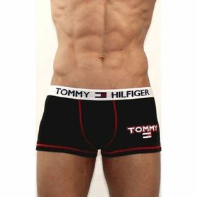 Фото Мужские трусы боксеры т-синие с белой резинкой Tommy Hilfiger 