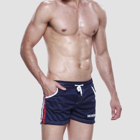 Фото Мужские шорты темно-синие в сетку Seobean Red Sport Shorts Navy 40506