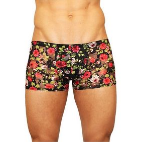 Фото Мужские трусы боксеры черные с красными розами Romeo Rossi Rose Boxer RR00230